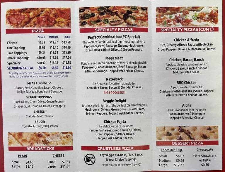 Poppy's Pizza - El Dorado, AR menu_pic