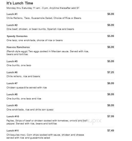 El Palenque - Greenwood, AR menu_pic