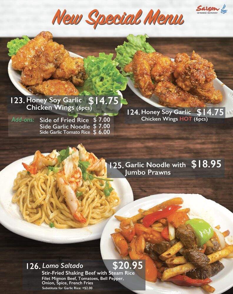 Saigon Restaurant - Tracy, CA menu_pic