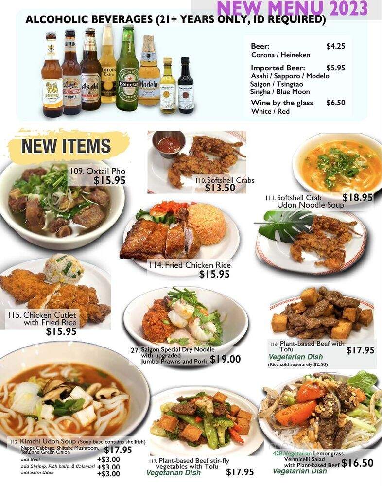 Saigon Restaurant - Tracy, CA menu_pic