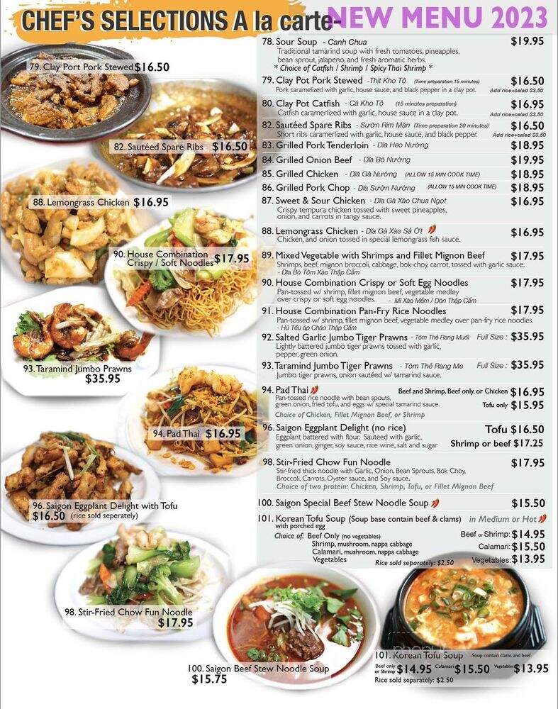 Saigon Restaurant - Tracy, CA menu_pic