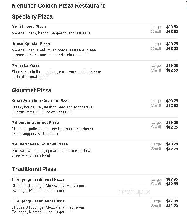 Golden Pizza Restaurant - Preston, CT