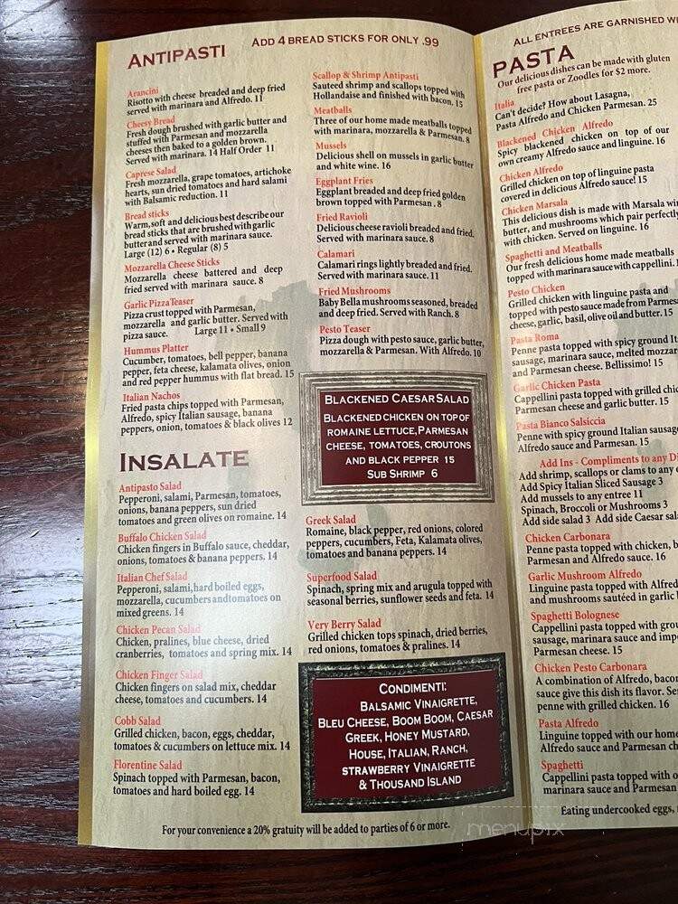 Mangia Italian Restaurant - Madison, AL menu_pic