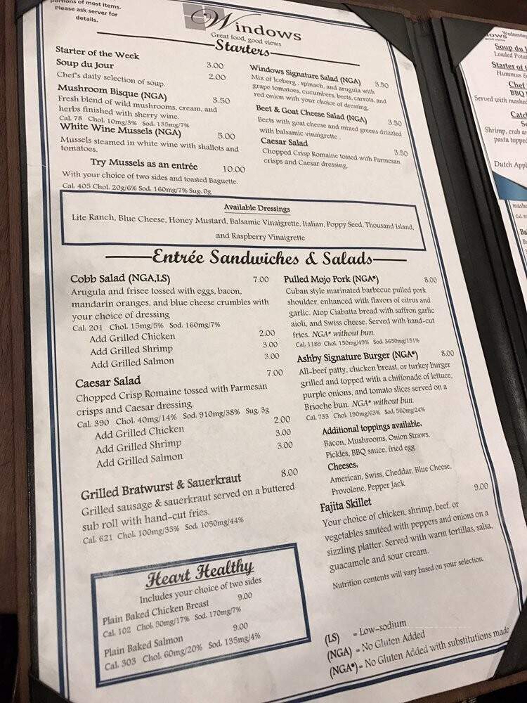 The Windows Restaurant - Ashburn, VA menu_pic