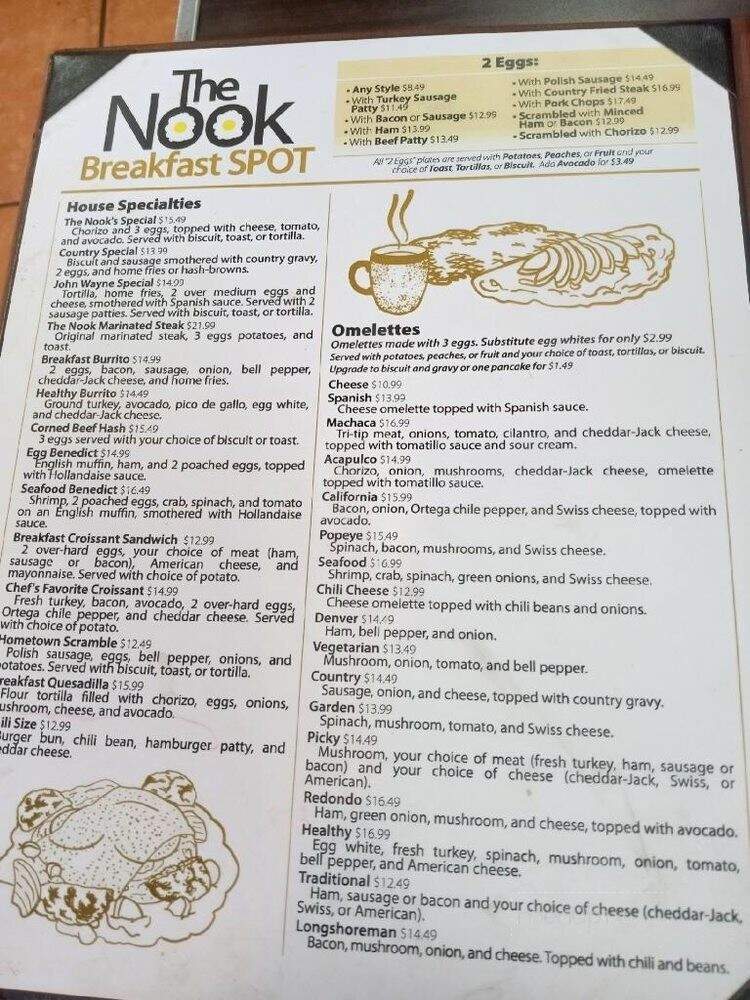 The Nook Breakfast Spot - Lomita, CA menu_pic