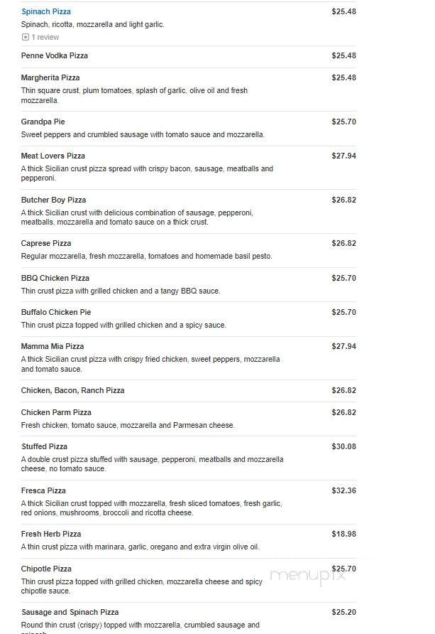 Saporito Pizza - Warwick, NY menu_pic