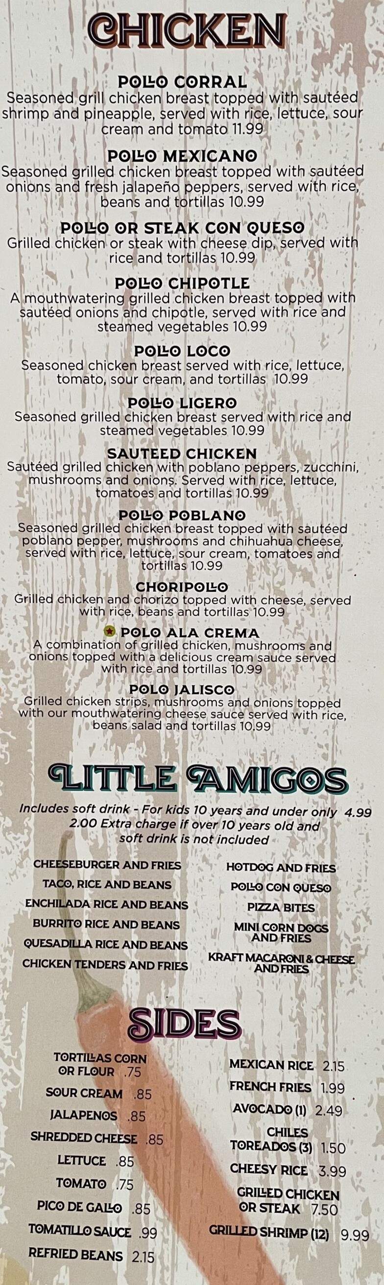 El Corral Mexican Restaurant - Alma, KS menu_pic