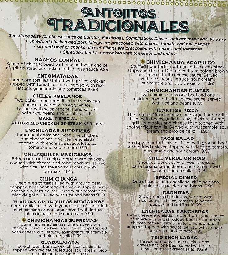 El Corral Mexican Restaurant - Alma, KS menu_pic