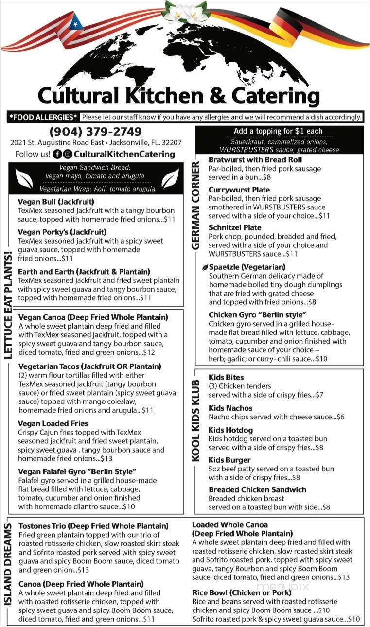 Cultural Kitchen & Catering - Jacksonville, FL menu_pic