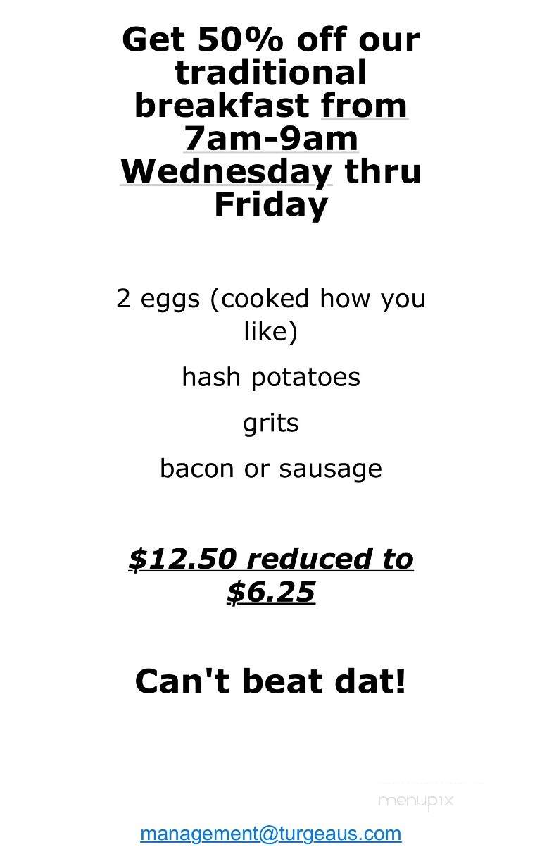 Turgeau's - Covington, LA menu_pic