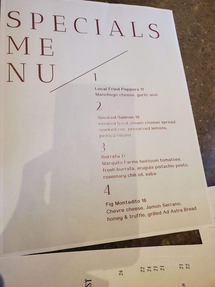 Esteban Restaurant at the Casa Munras Hotel - Monterey, CA menu_pic