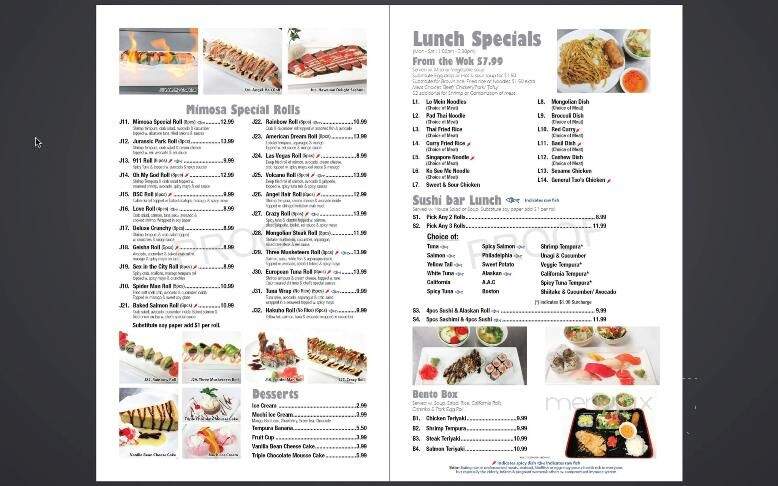 Mimosa - Springfield, IL menu_pic