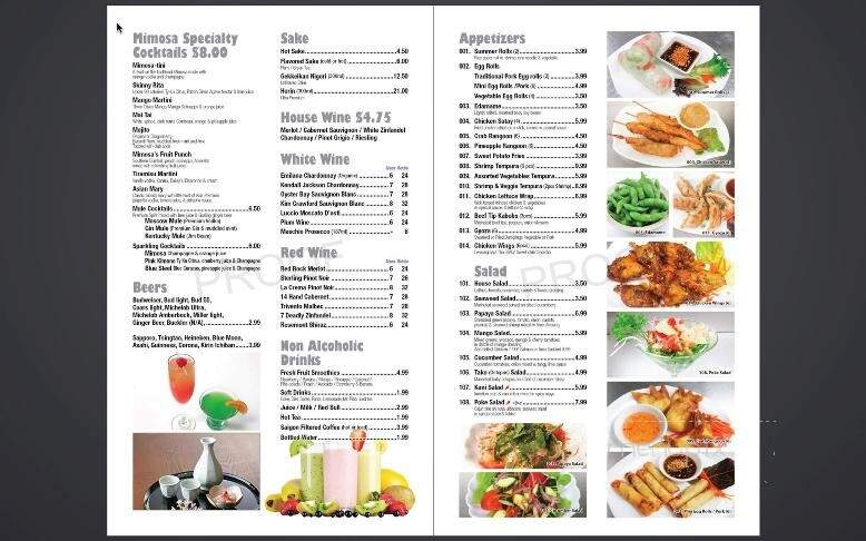Mimosa - Springfield, IL menu_pic
