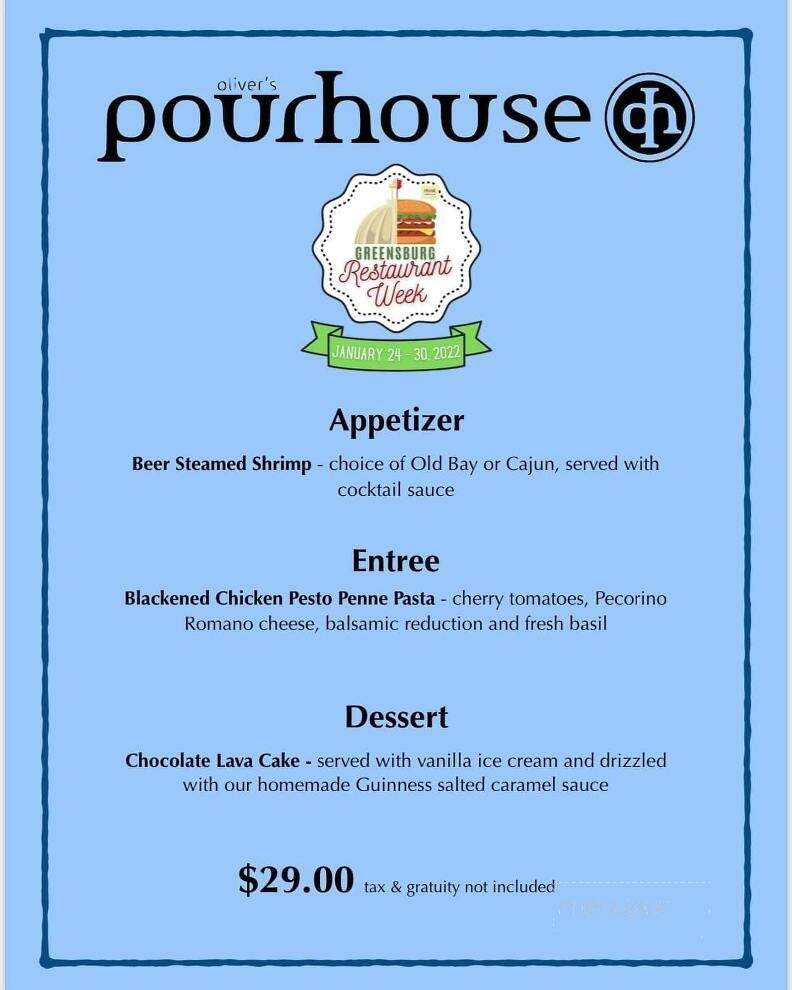 Oliver's Pourhouse - Greensburg, PA menu_pic