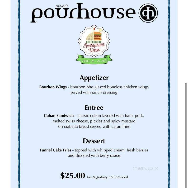 Oliver's Pourhouse - Greensburg, PA menu_pic