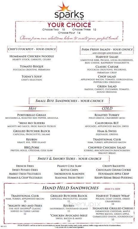Sparks: Fire Inspired Grille - Spartanburg, SC menu_pic