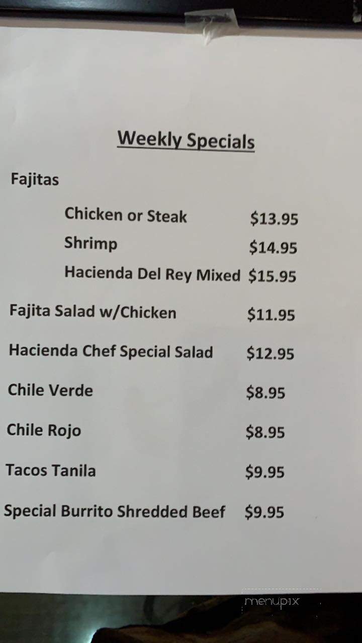 Hacienda Del Rey - Los Angeles, CA menu_pic