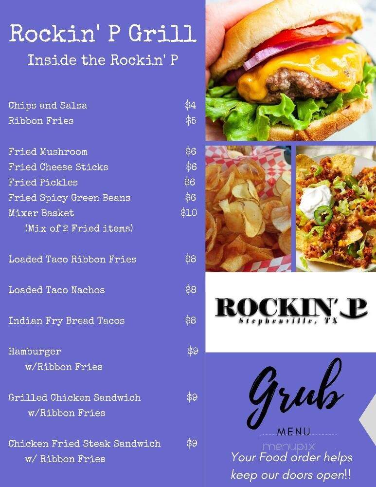 Rockin P Grill & Bar - Stephenville, TX menu_pic