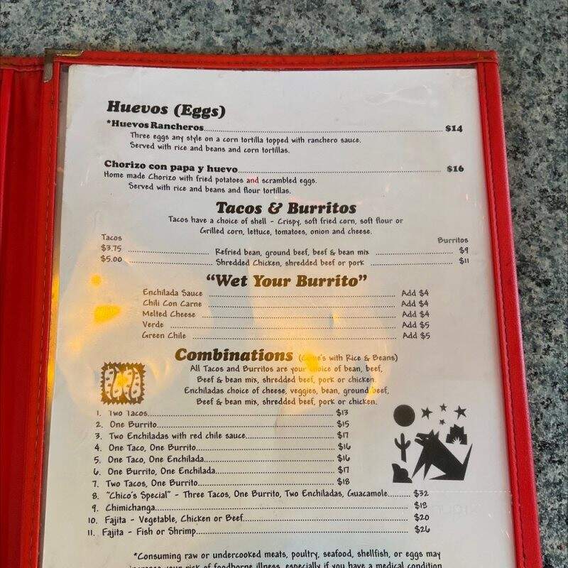 Chico's Cantina - Key West, FL menu_pic