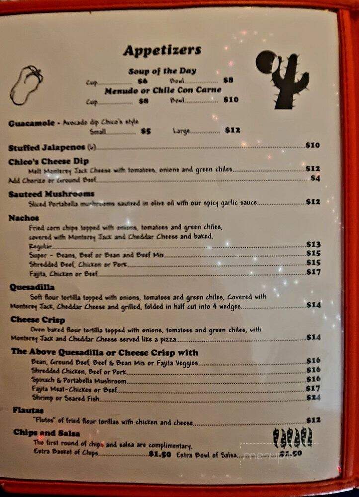 Chico's Cantina - Key West, FL menu_pic