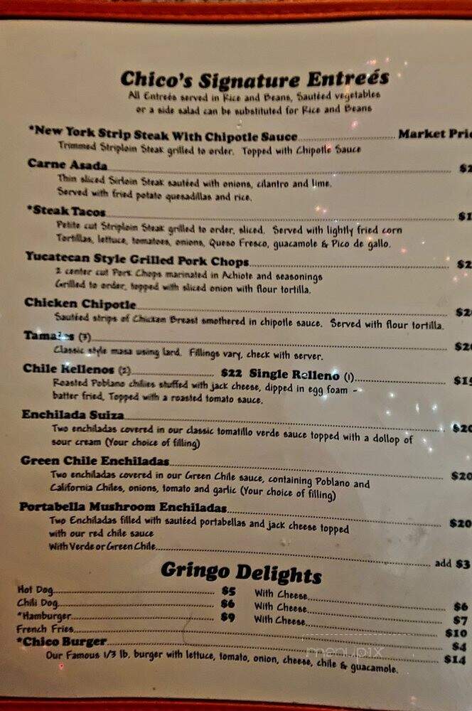 Chico's Cantina - Key West, FL menu_pic