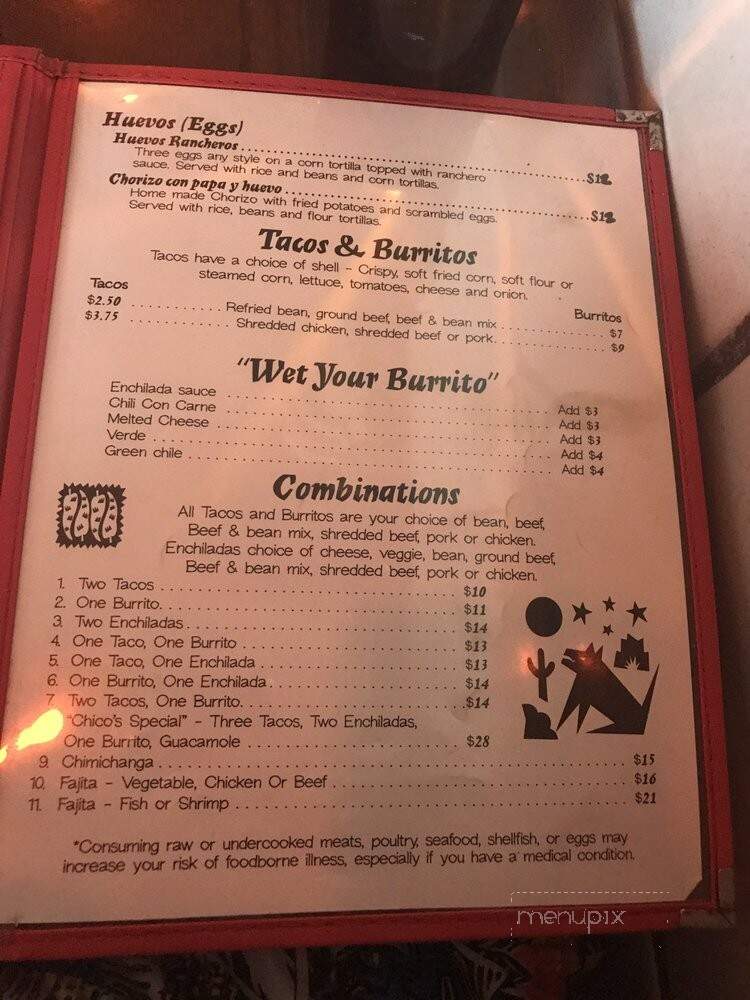 Chico's Cantina - Key West, FL menu_pic