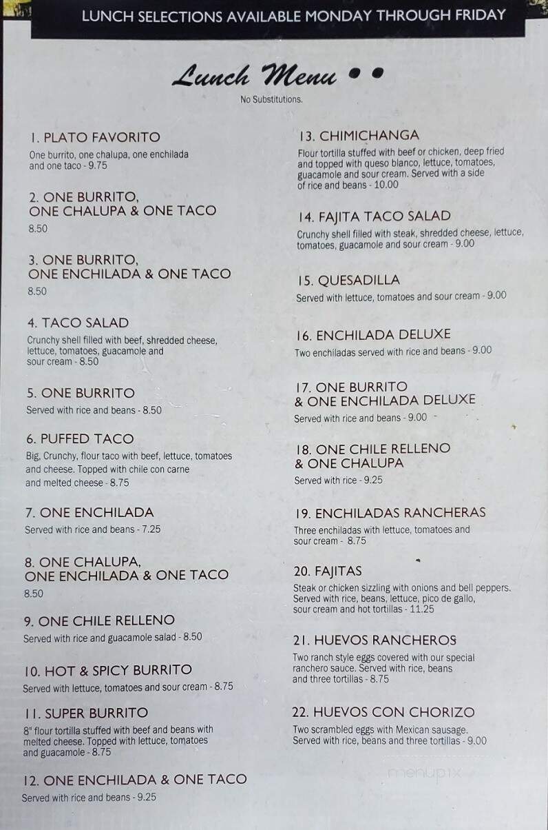 El Ranchito Jalisco - Bartow, FL menu_pic