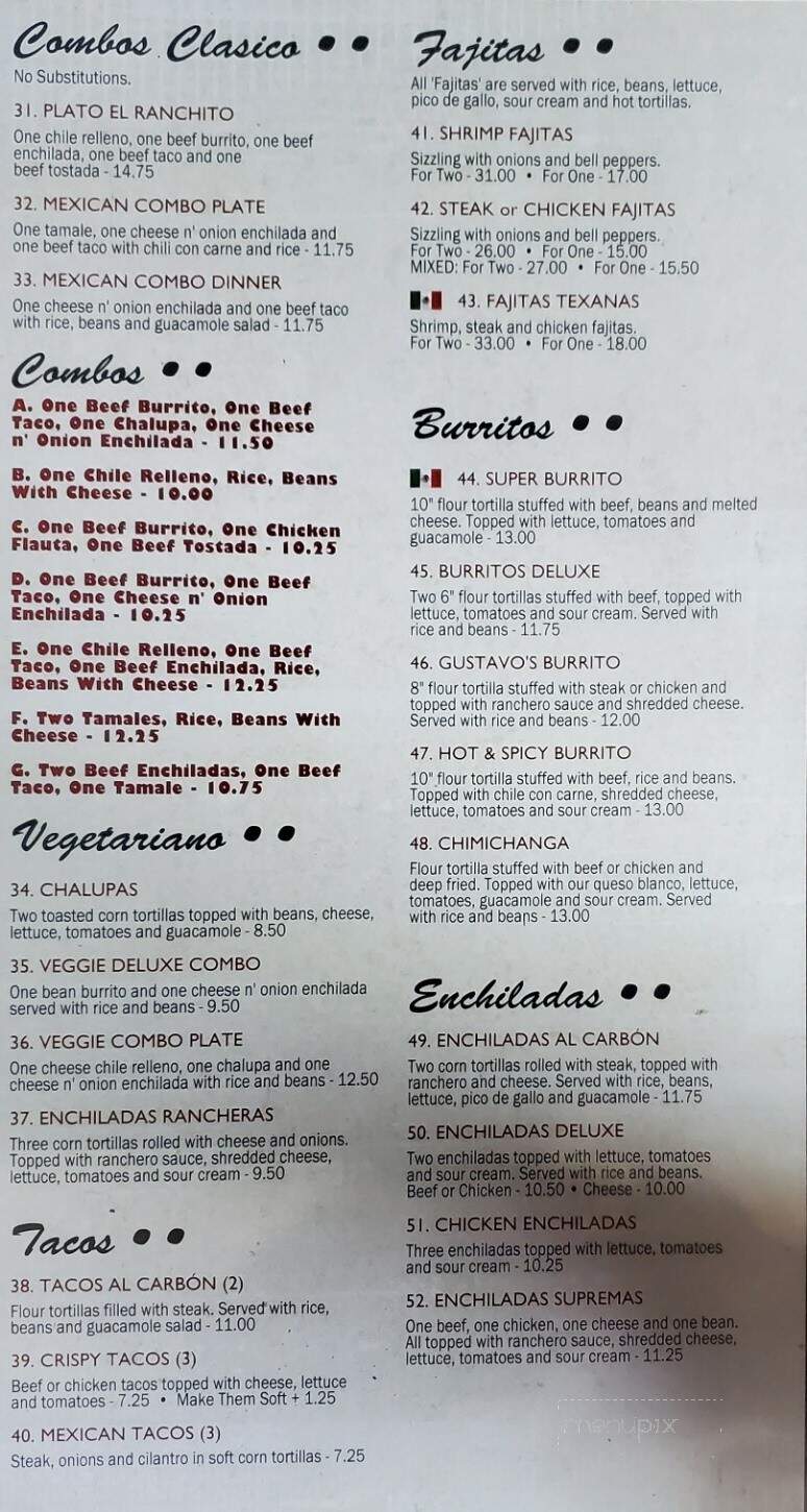 El Ranchito Jalisco - Bartow, FL menu_pic