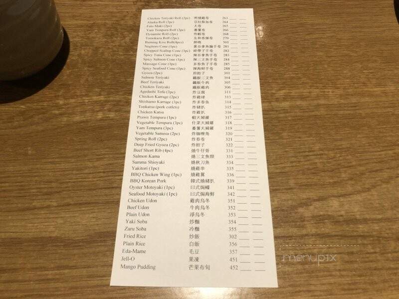 Tomokazu Japanese - Vancouver, BC menu_pic