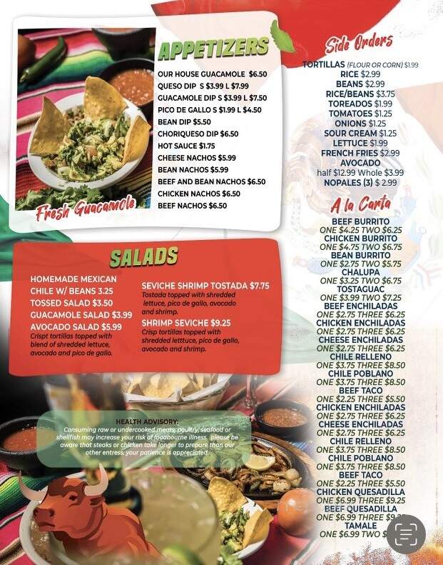El Toribio - Owensboro, KY menu_pic