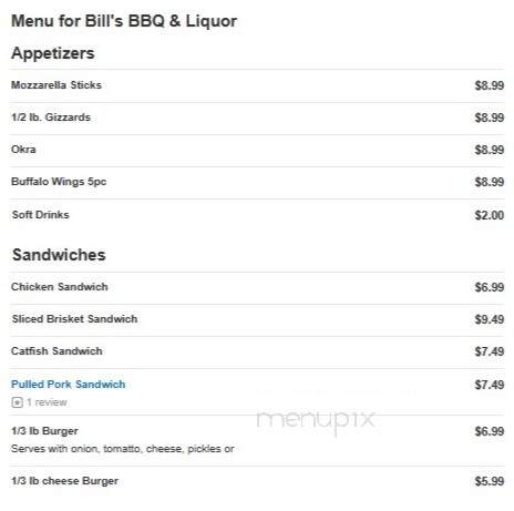 Bill's BBQ - Omaha, NE menu_pic
