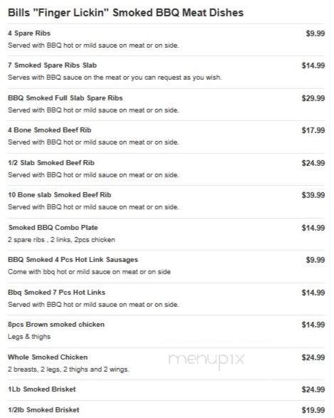 Bill's BBQ - Omaha, NE menu_pic