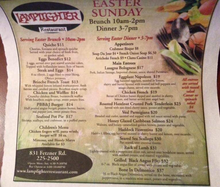 Lamplighter Restaurant - Rochester, NY menu_pic