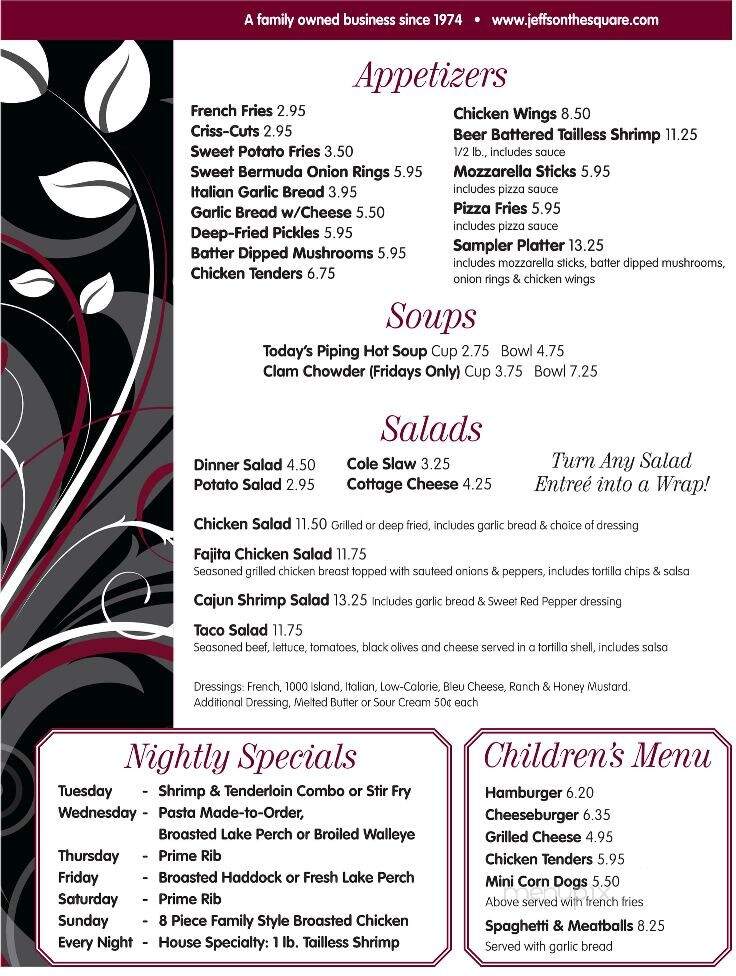 Jeff's On The Square - Berlin, WI menu_pic