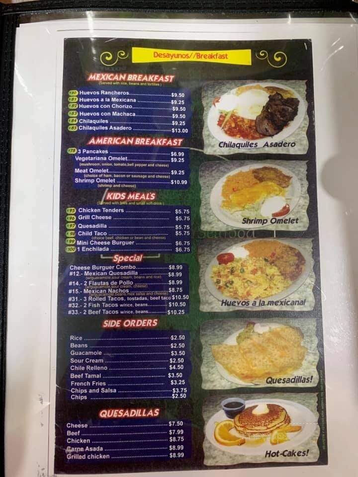 El Asadero Restaurant - Vista, CA menu_pic