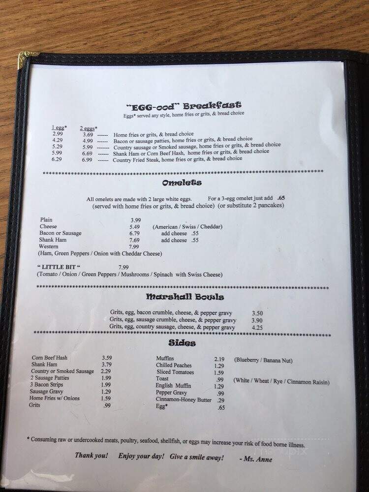 Nannie Annie's Breakfast & Lunch - Conway, SC menu_pic