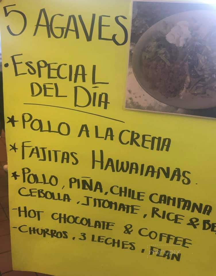 5 Agaves Mexican Restaurant Bar & Grill - Old Hickory, TN menu_pic