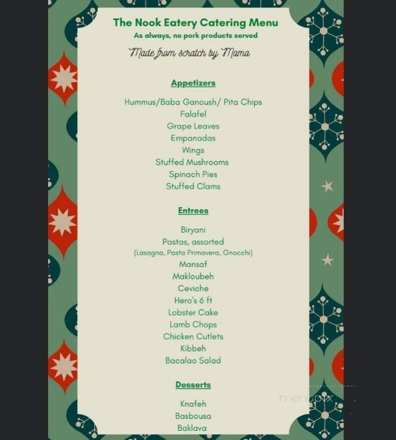 The Nook Eatery - New Rochelle, NY menu_pic