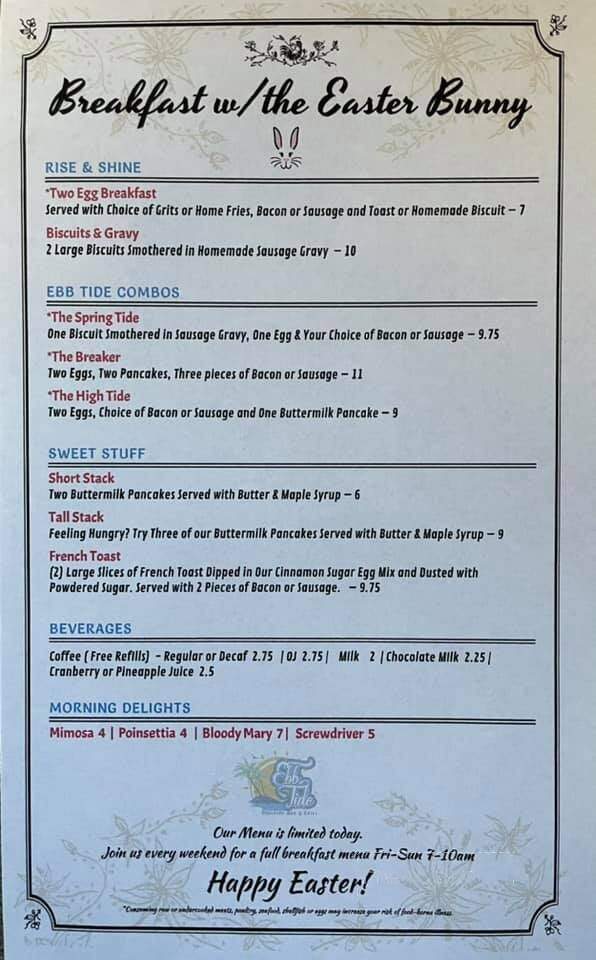 Ebb Tide Poolside Bar & Grill - St. Augustine, FL menu_pic