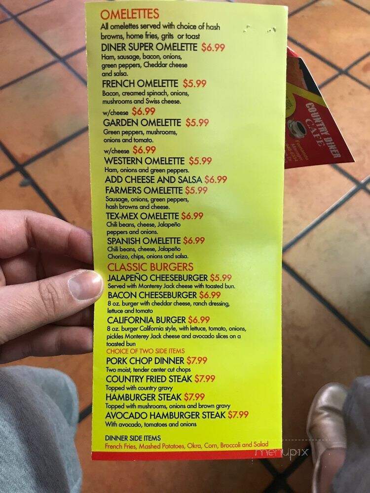 Country Diner Cafe - Mesquite, TX menu_pic