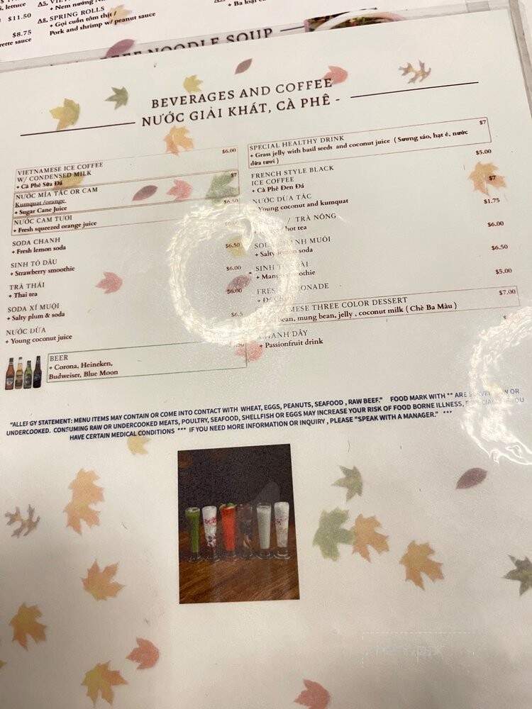 Pho Ha Noi - Cupertino, CA menu_pic