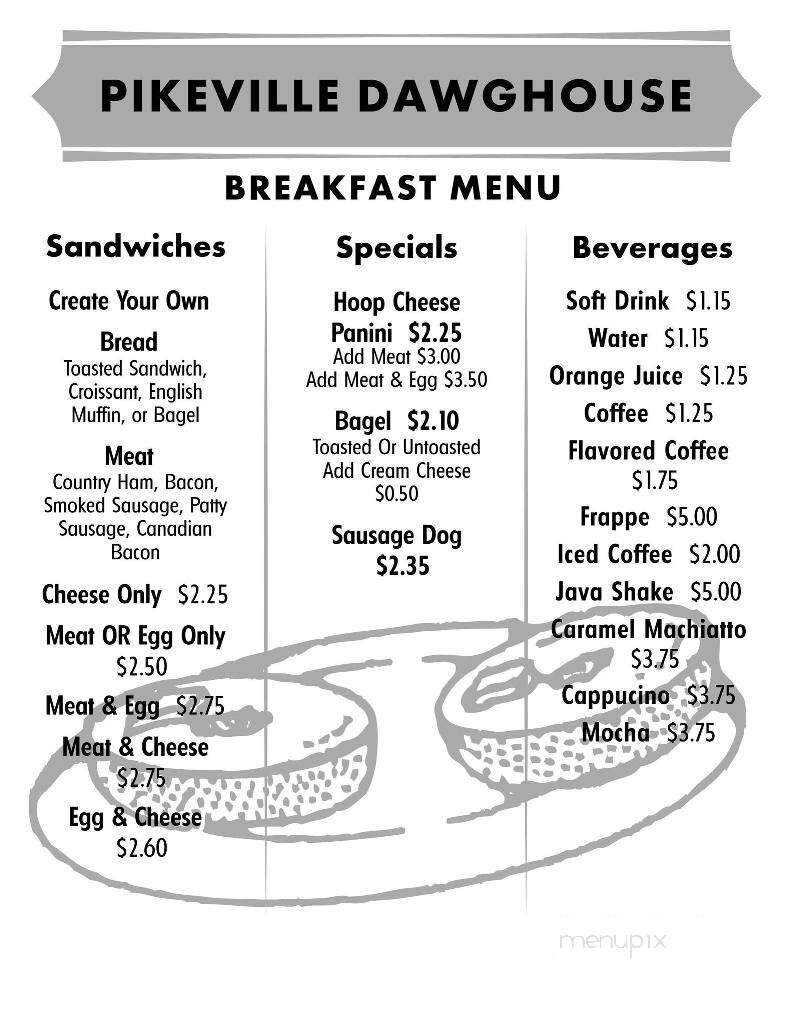 Pikeville Dawg House - Pikeville, NC menu_pic