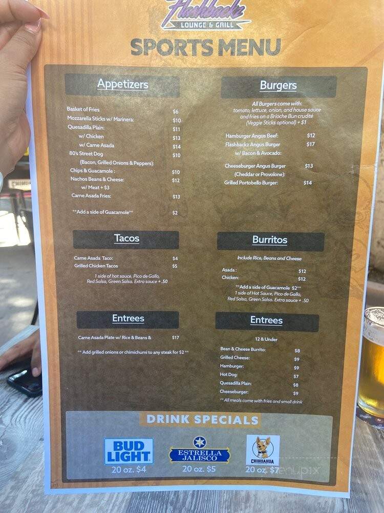 Flashbackz Lounge & Grill - Whittier, CA menu_pic