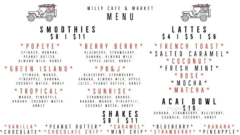 Willy Cafe and Market - Boynton Beach, FL menu_pic