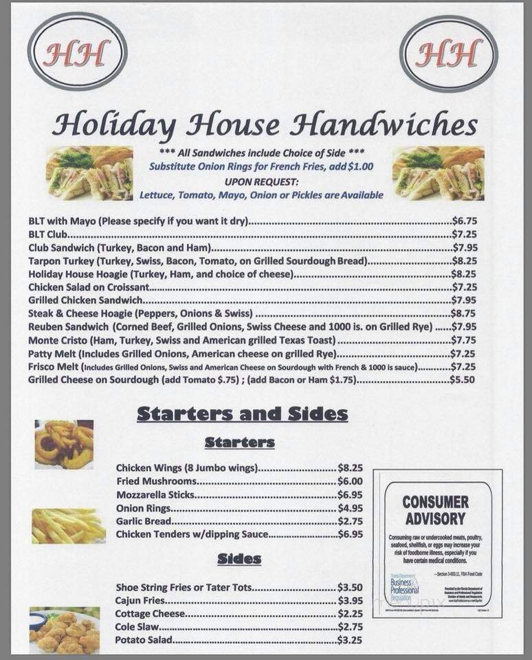 The Holiday House Restaurant - Holiday, FL menu_pic