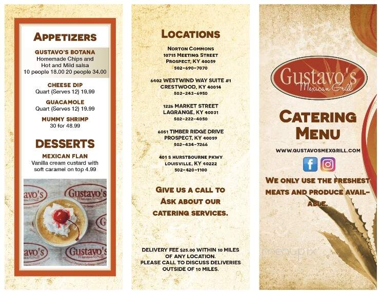 Gustavo's Mexican Grill - Louisville, KY menu_pic