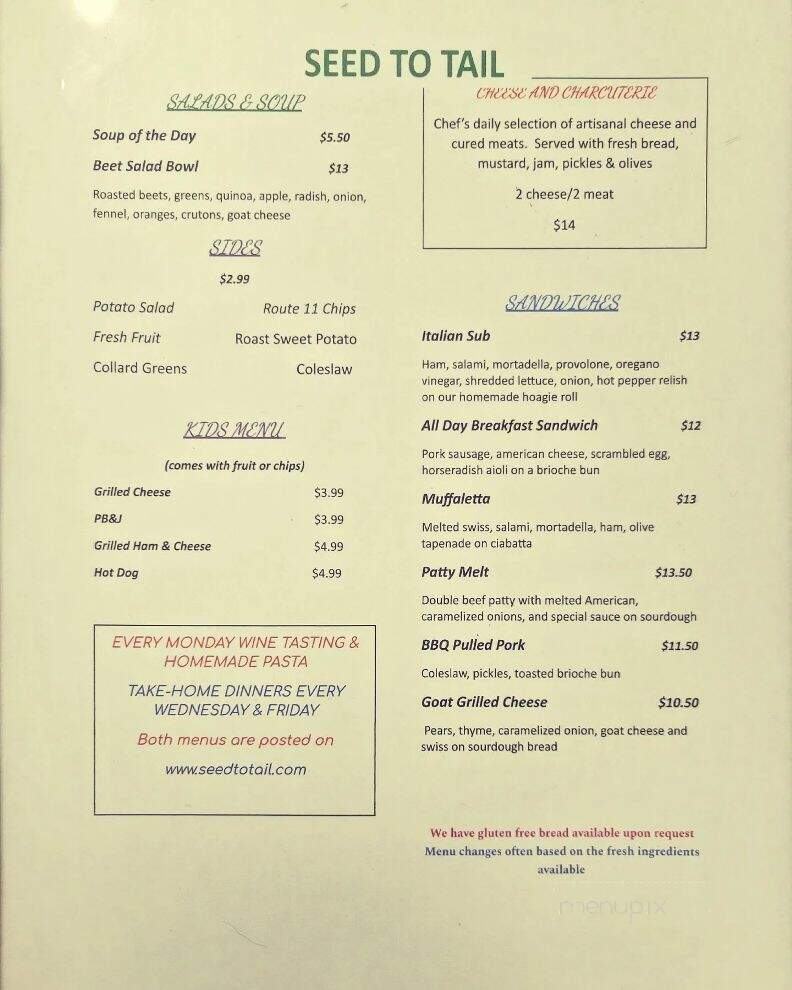 Seed To Tail - Staunton, VA menu_pic