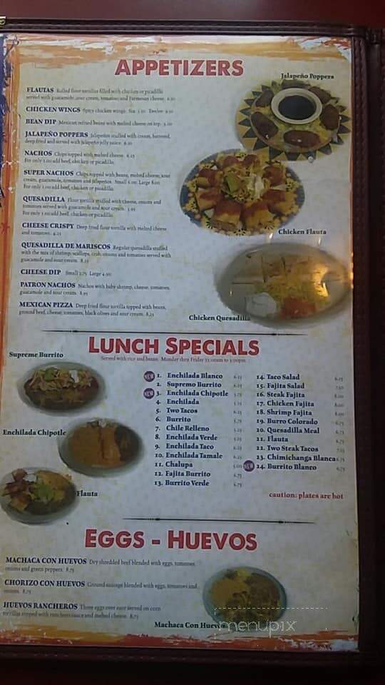 Casa Patron - Garner, IA menu_pic
