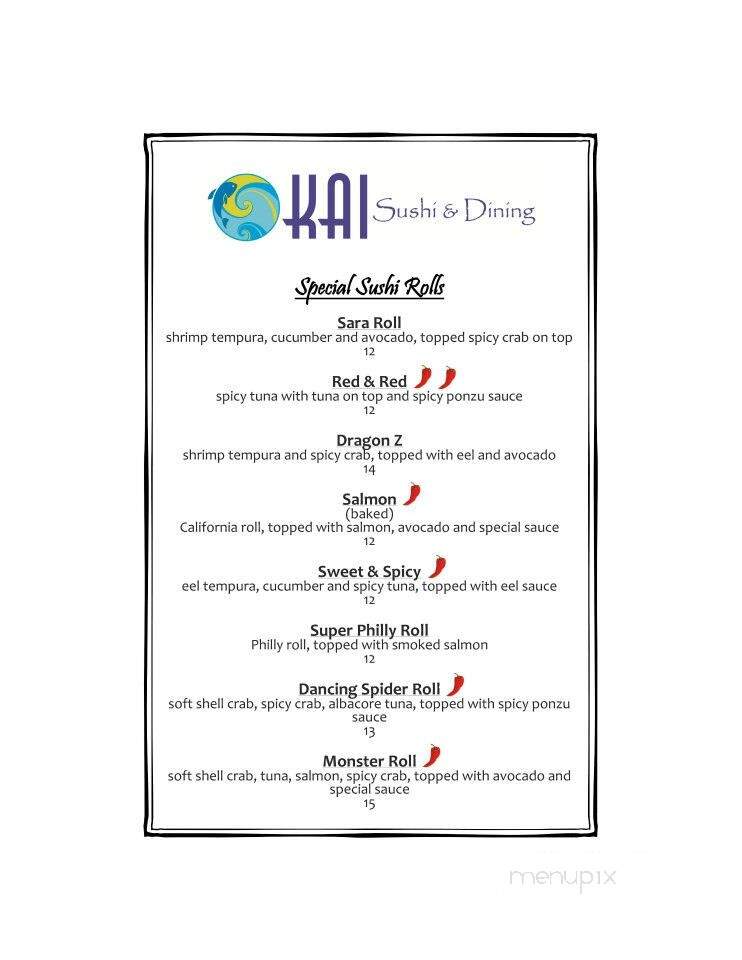 Kai Sushi Dining - Santa Fe, NM menu_pic