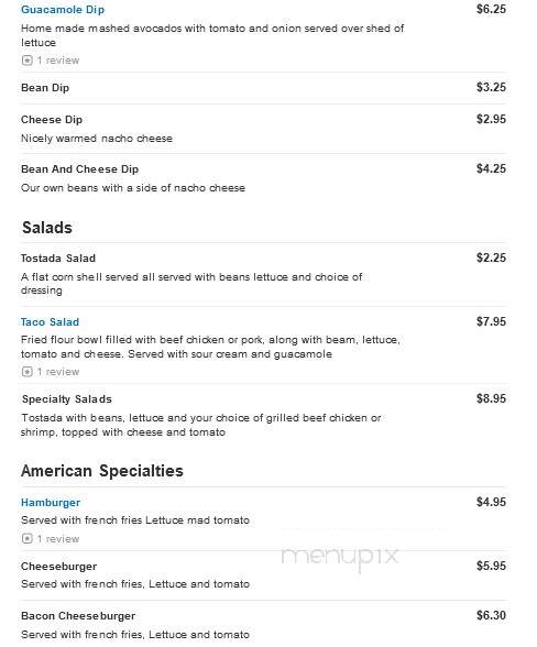 El Tapatio Mexican Restaurant - Grand Island, NE menu_pic